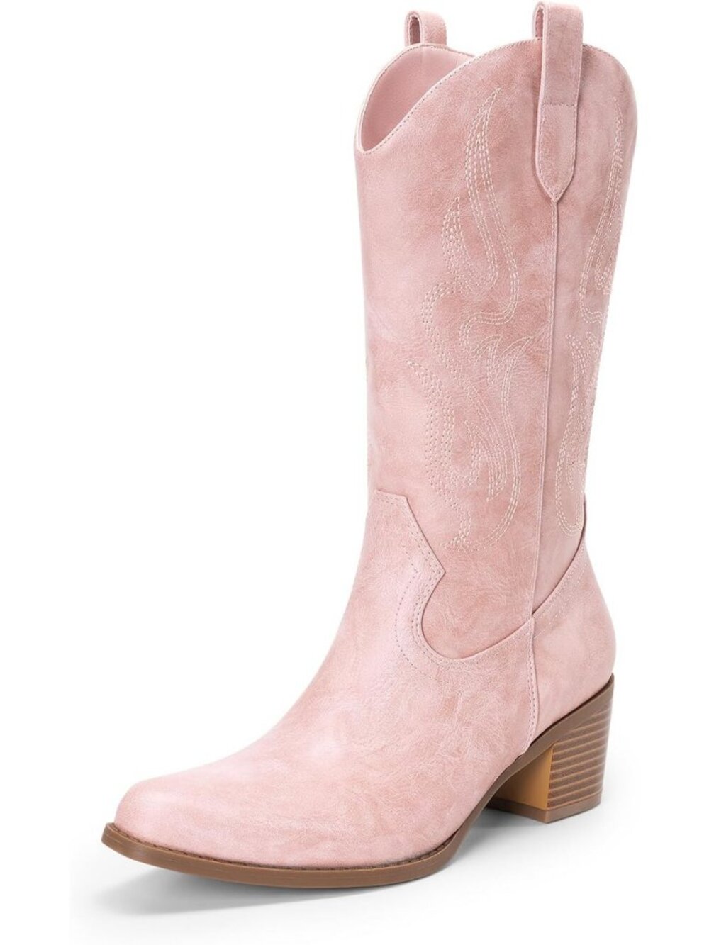 Stylish Square Toe Mid Calf Western Cowboy Boots for Women - Trendy